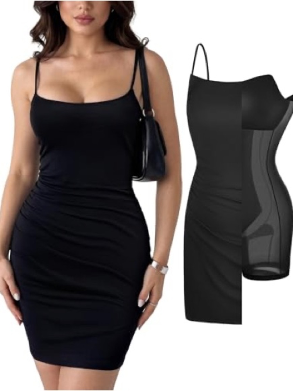 Popilush Black Spaghetti Strap Mini Dress - Picture 5 of 5
